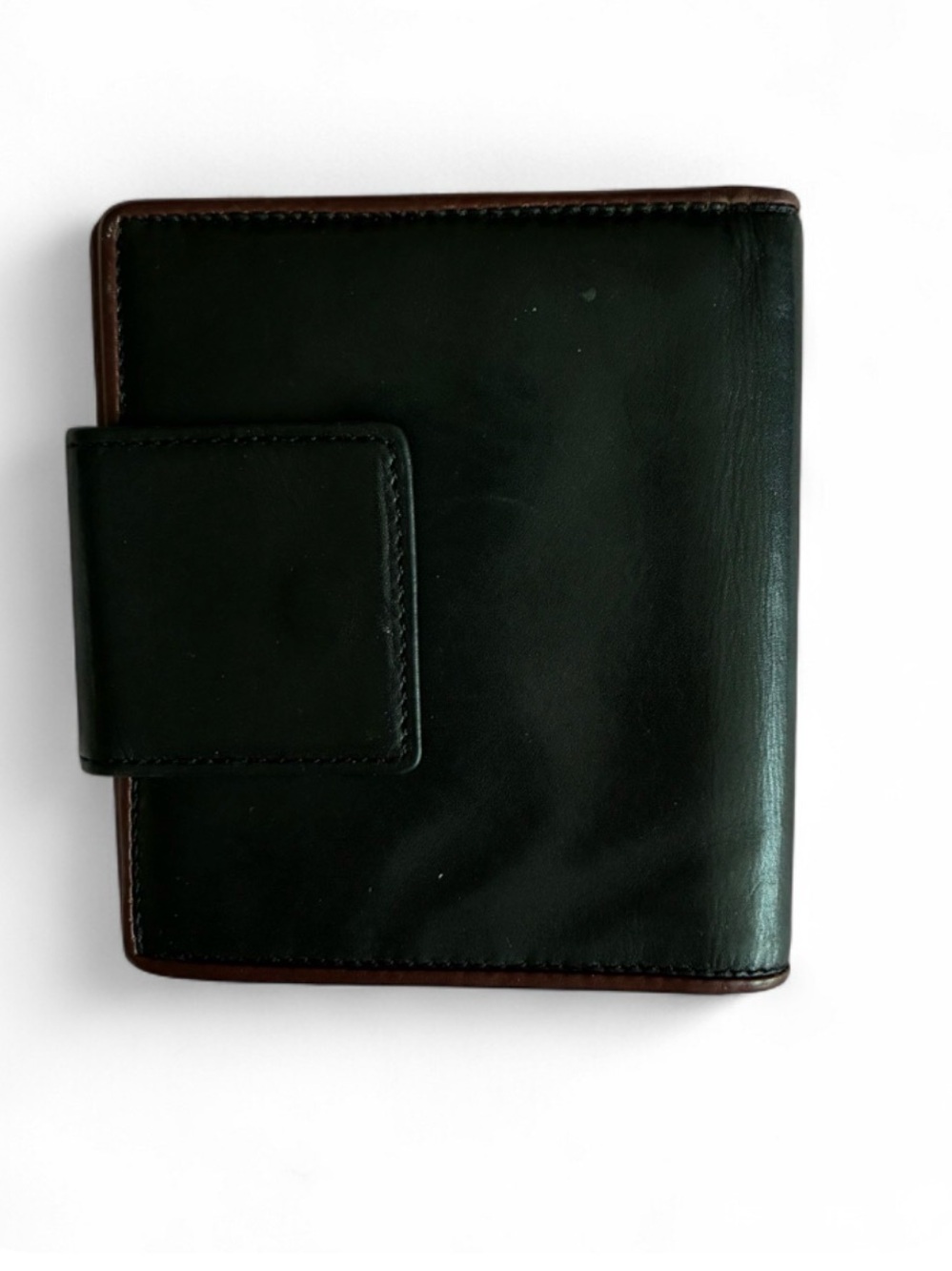 Derek Alexander Men's Black Leather Bi-Fold Wallet with Snap Closure